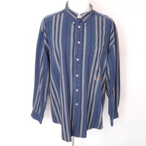 Vintage TOMMY HILFIGER Denim Blue Striped Shirt